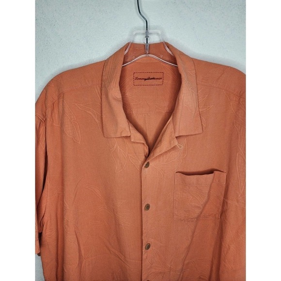 Tommy Bahama Mens Coral 100% Silk Short Sleeve Button Down Hawaiian Shirt XL - Picture 3 of 15